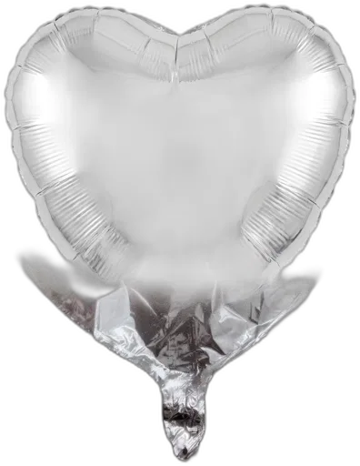 Metallic Silver Heart · 18"
